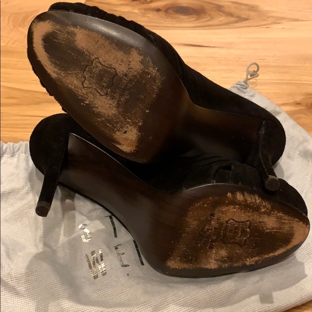 Stuart Weitzman Velvet Peep Toe Pumps - Picture 6 of 8